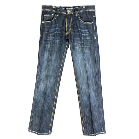 Southpole Premium Arc‎ Stitch Pockets Y2K Hip Hop Denim Jean Pants Blue Mens 34 - Picture 1 of 8